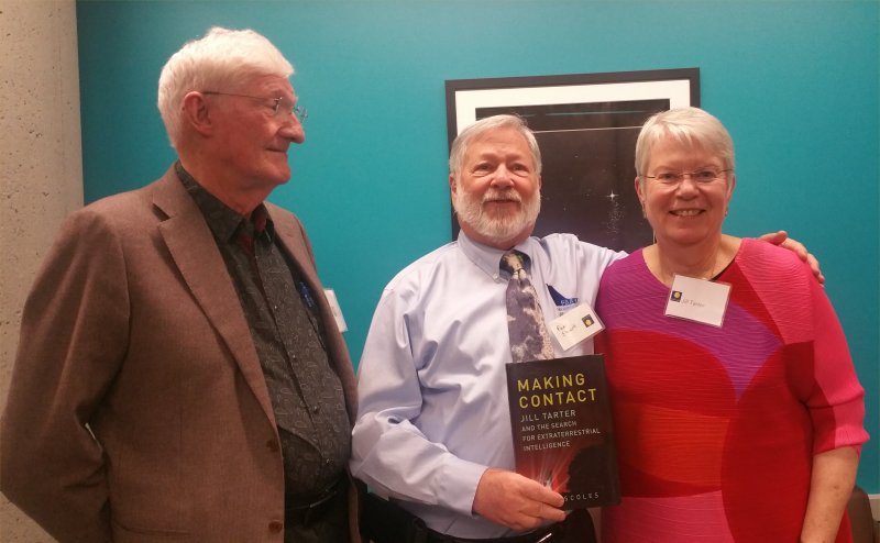 Jack Welch, Paul Shuch, and Jill Tarter at UC Berkeley, Dec 2017