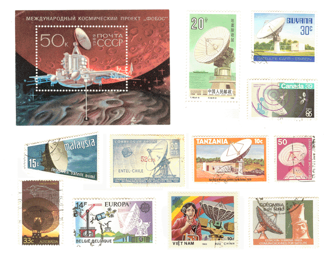 radio telescope postage stamps