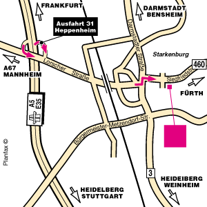 map to Hotel Mercure Heppenheim