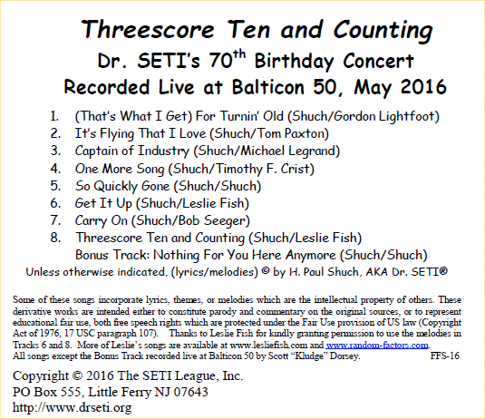 Threescore Ten and Counting contents